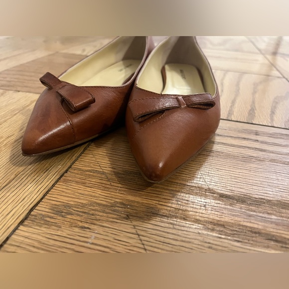 Sarah Flint Natalie Brown Leather Pointed Toe Flats 38 size 8 - Picture 7 of 12